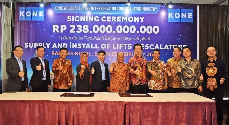 PT Pollux Barelang Megasuperblok menggelar signing ceremony atau penandatanganan kontrak senilai Rp238 miliar dengan perusahaan KONE untuk menghadirkan elevator dan lift berkualitas tinggi di proyek Meisterstadt Batam.