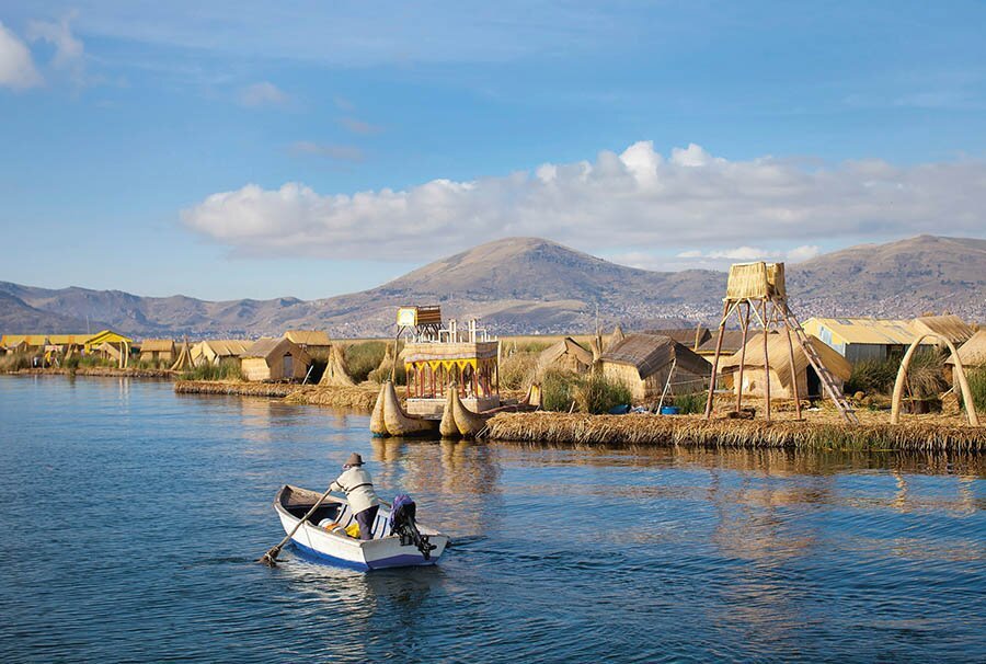 are manmade islands created from reeds in Peru